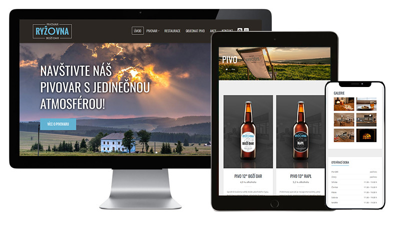 Nový web Pivovaru Ryžovna nedaleko Božího Daru